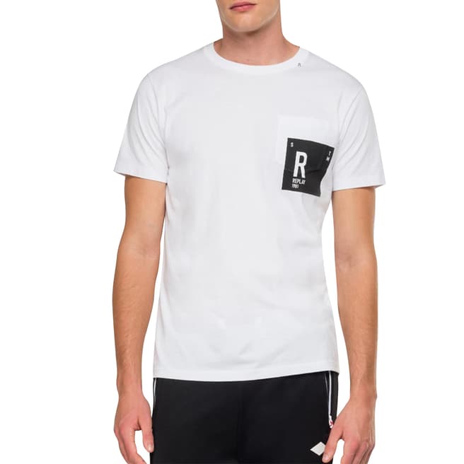 Replay White Pocket Logo Cotton T-Shirt