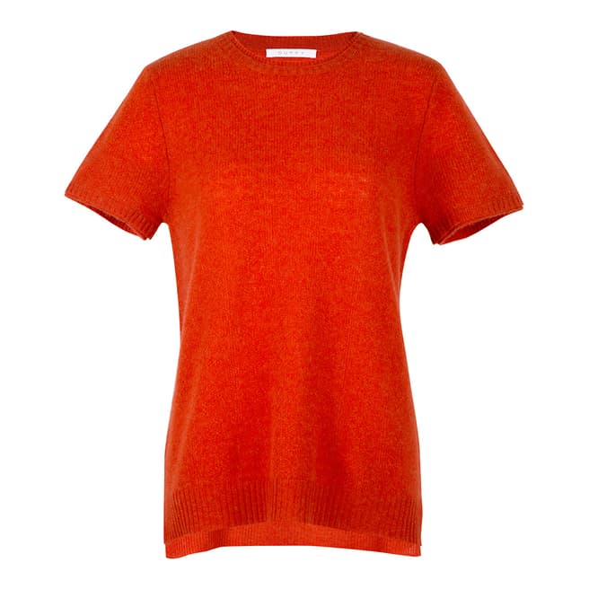 Duffy NY Red Cashmere Double trim Tee