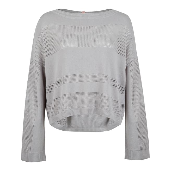 Duffy NY Heather Grey/Pink Cotton Blend Jumper