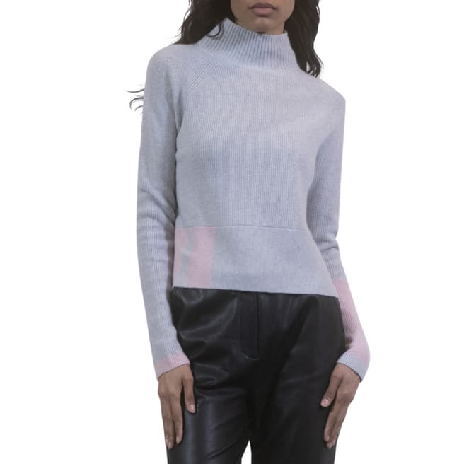 Duffy NY Heather Grey/Pink Cashmere Jumper