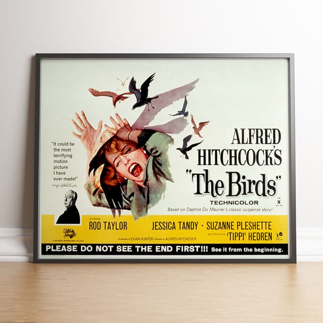 Movie Posters Alfred Hitchcock The Birds Retro Movie Poster Framed Print