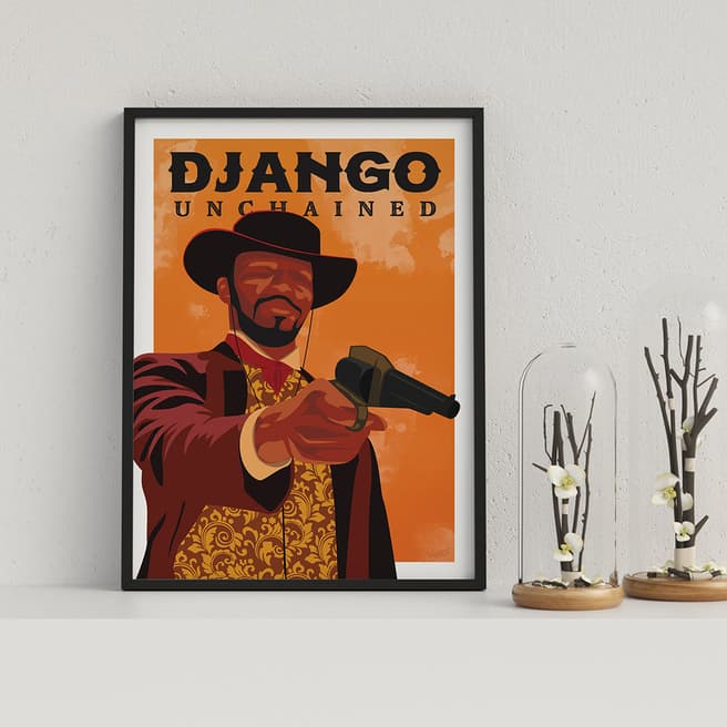 Vouvart Django Unchained Quentin Tarantino Graphic Movie Poster Framed Print 44x33cm