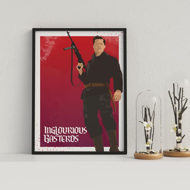 Vouvart Inglourious Basterds Quentin Tarantino Graphic Movie Poster Framed Print 44x33cm