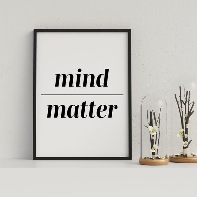 Vouvart Mind Over Matter Inspirational Typography Framed Print 44x33cm