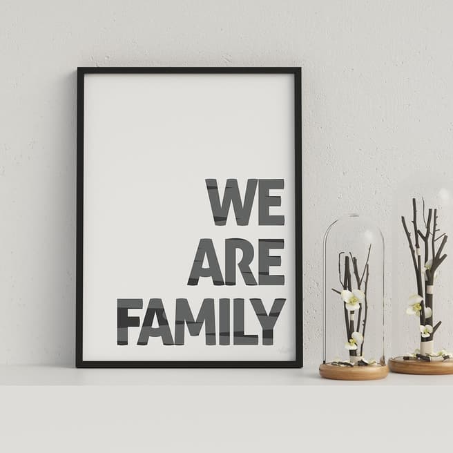 Vouvart We Are Family Typography Framed Print 44x33cm