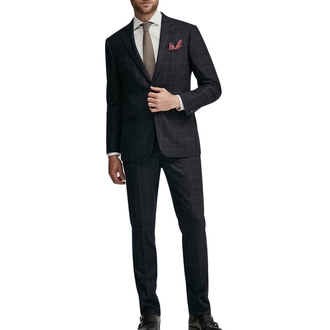 Hackett London Charcoal Check Cashmere Blend Suit