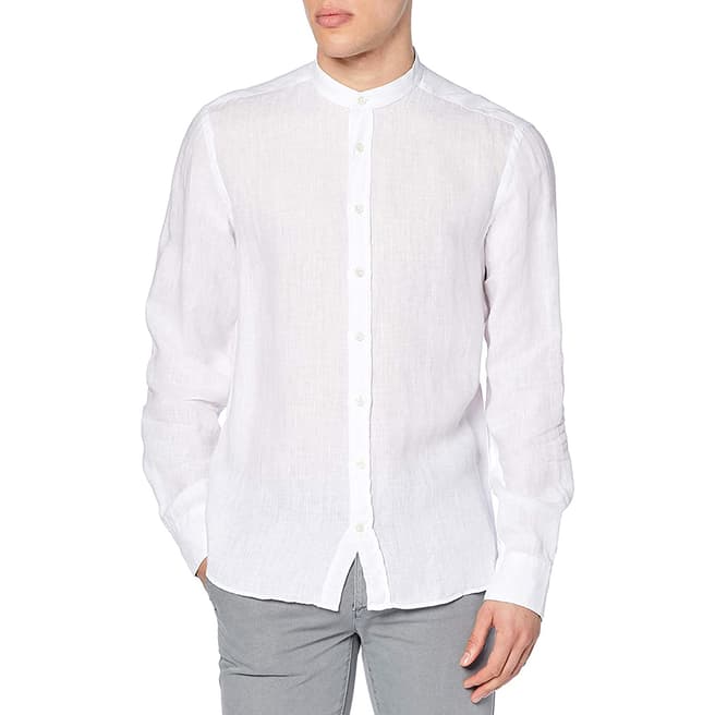 Hackett London White Garment Dyed Line Slim Shirt