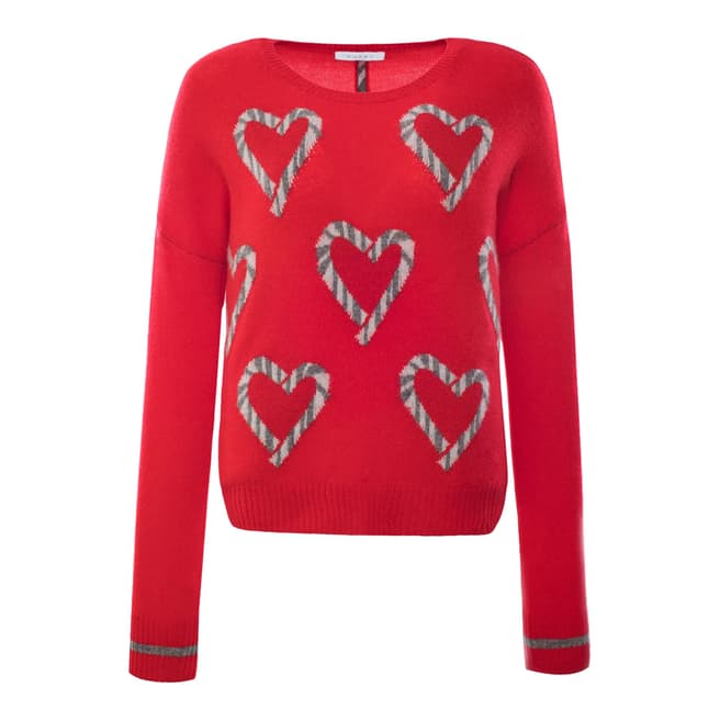 Duffy NY Red/Heather Grey Cashmere Jumper 