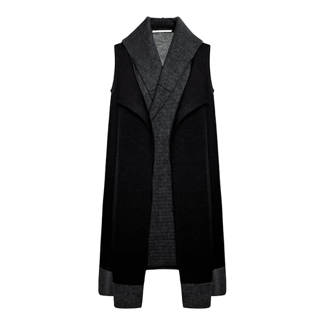 Duffy NY Black/Charcoal Sleeveless Cashmere Waistcoat