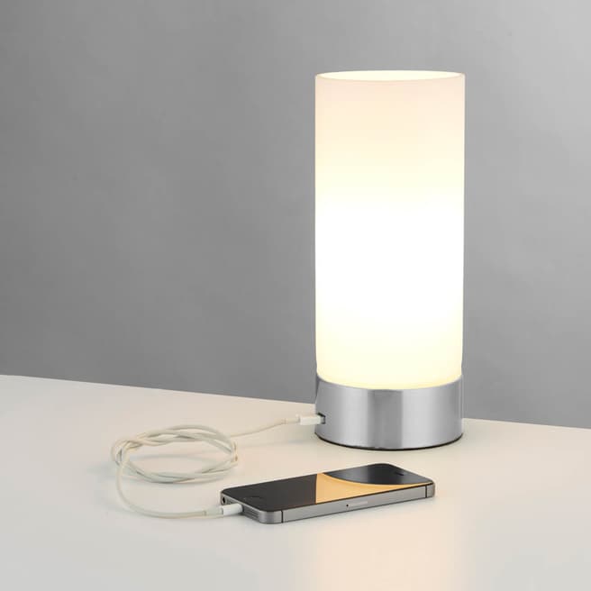 Lymington Silver Dara USB Table Lamp