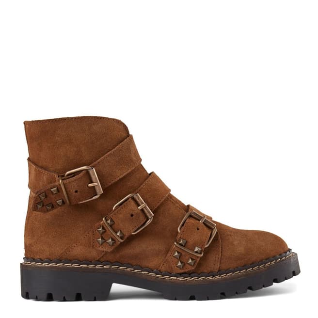 Shoe The Bear Brown Suede Hailey Buckle Boot