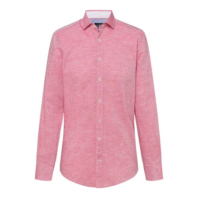 Hackett London Pink Slub Dobby Slim Shirt