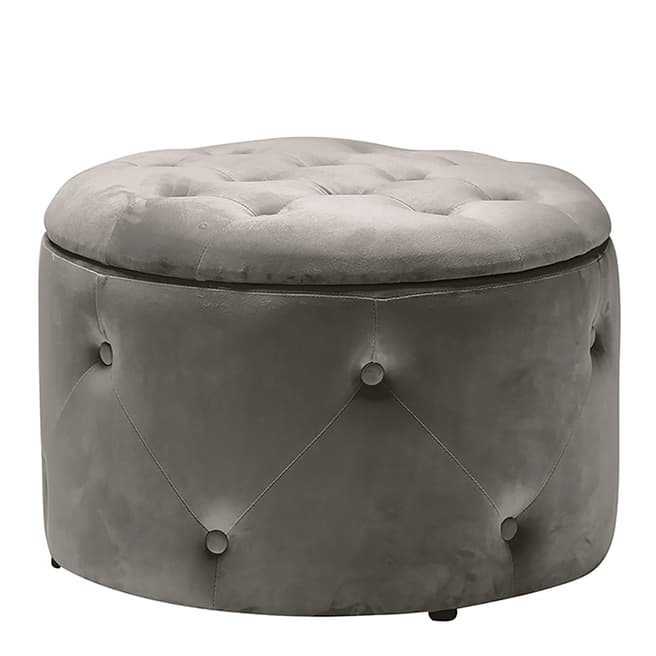 Home Boutique Cleo Round Storage Pouffe Charcoal