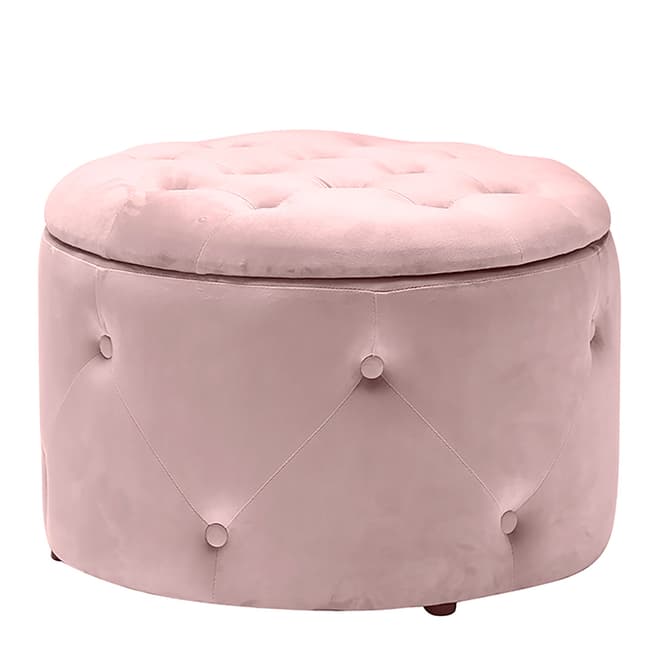 Home Boutique Cleo Round Storage Pouffe Pink