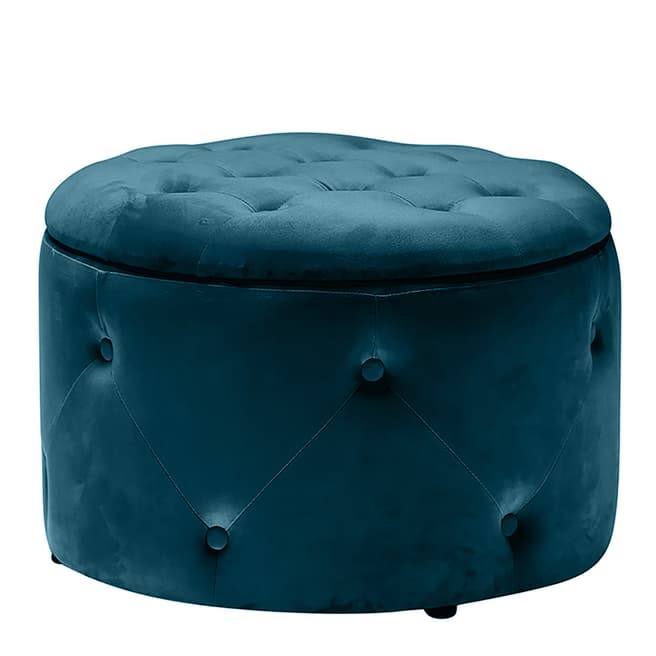 Home Boutique Cleo Round Storage Pouffe Teal