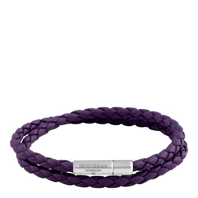 Tateossian Purple Leather Wrap Bracelet