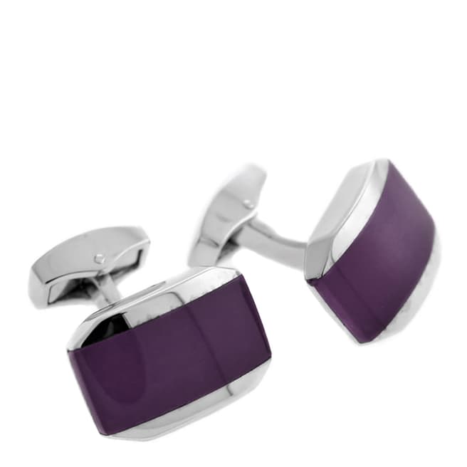 Tateossian Silver Purple Cufflinks
