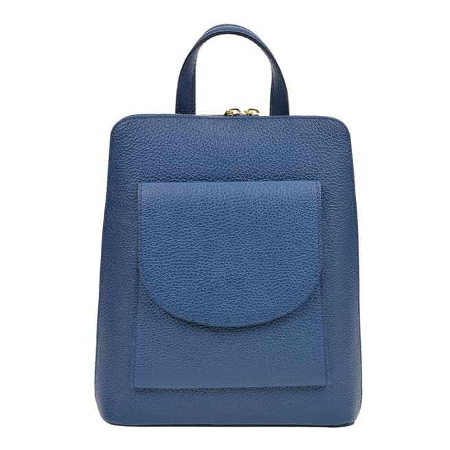 Mangotti Bags Blue Leather Backpack