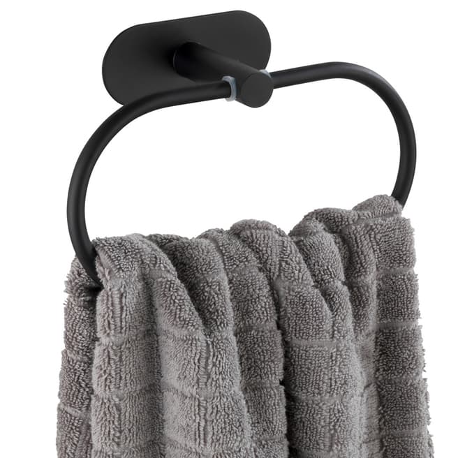 Wenko Orea Turbo-Loc Towel Ring, Black
