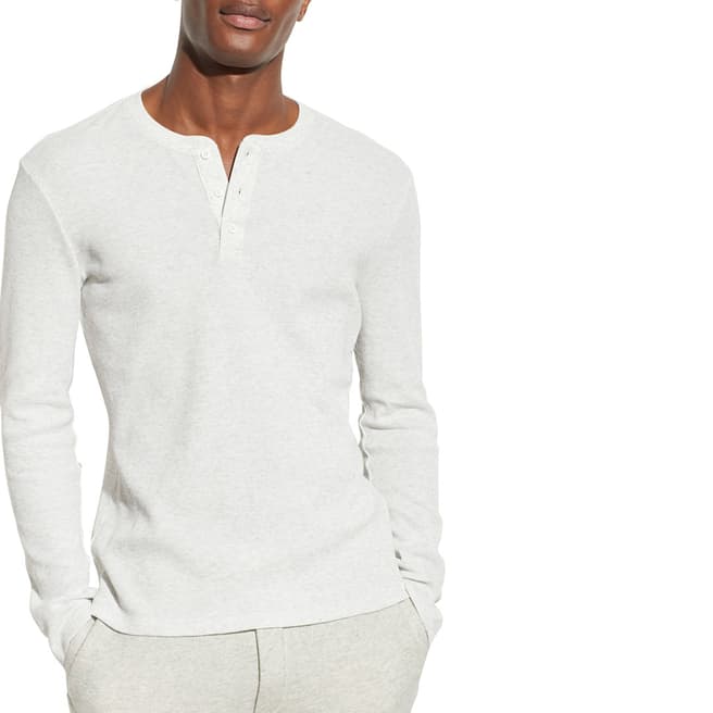 Vince White Henley Cotton Stretch Top