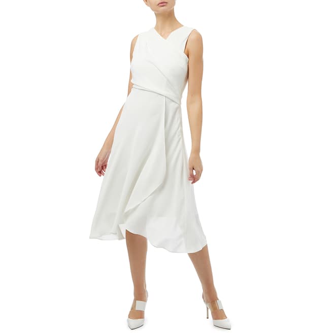 Reiss White Marlinne Wrap Front Dress