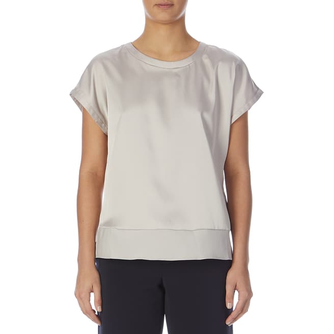 Reiss Silver Elissandra Button Back Top