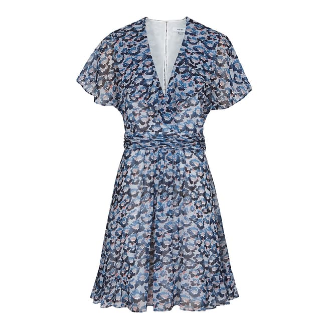 Reiss Blue Amy Brisa Print Dress