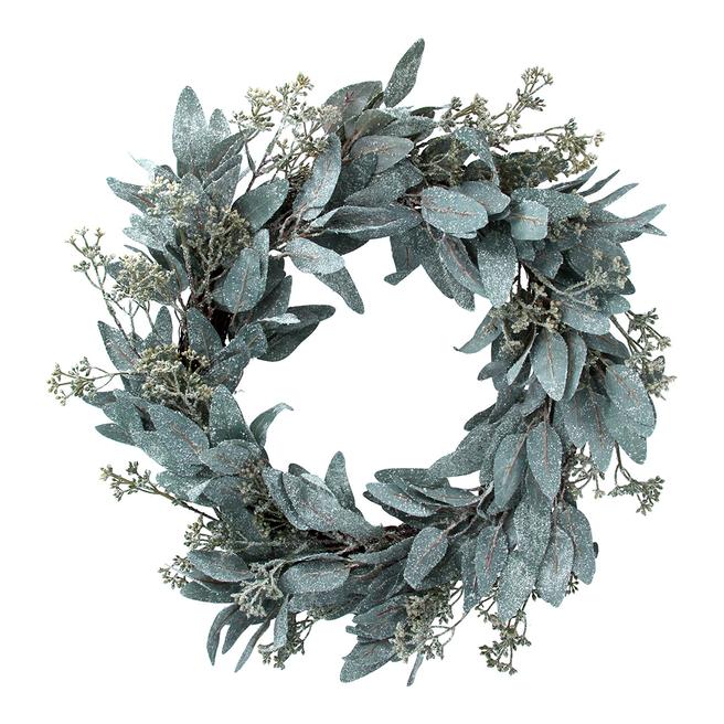 Gisela Graham Frosted Eucalyptus Leaf Wreath, 50cm