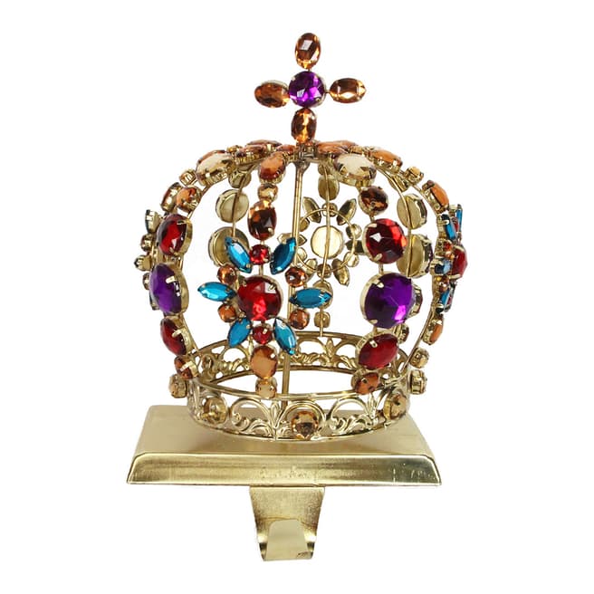 Gisela Graham Gold Metal Crown Jewel Stocking Hanger