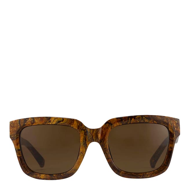 Phillip Lim Brown Wooden D-Frame Sunglasses