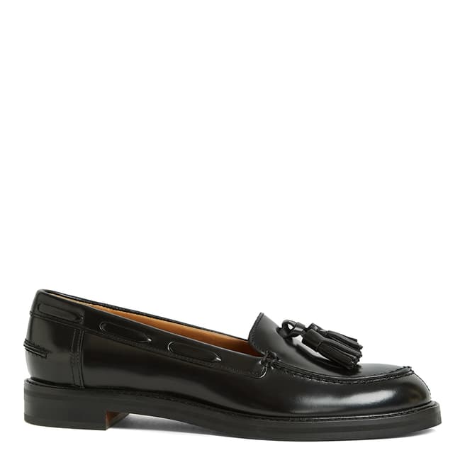Reiss Black Farah Leather Loafers