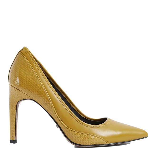 Reiss Chartreuse Maddy Leather Court Shoes