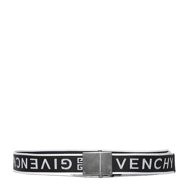 Givenchy Black/White Givenchy Logo Strap Belt