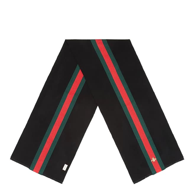 Gucci Black/Red Gucci Su Strong Bee Scarf 