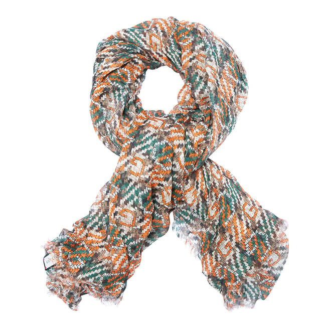 Gucci Olive/Orange Gucci Knitted Scarf