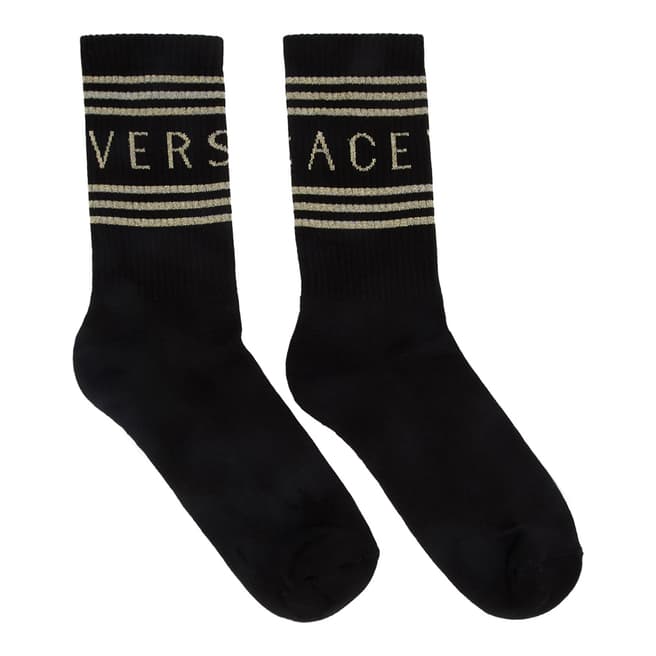 Versace Black/Gold Logo Socks