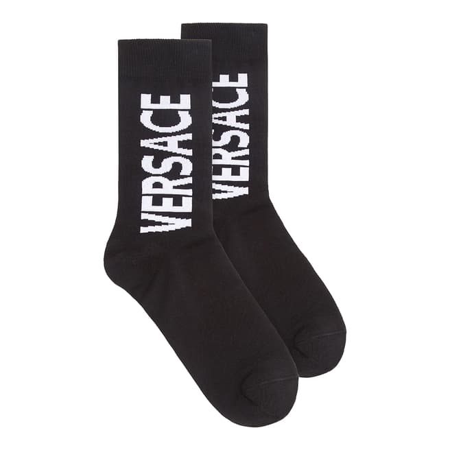 Versace Black Versace Logo Socks