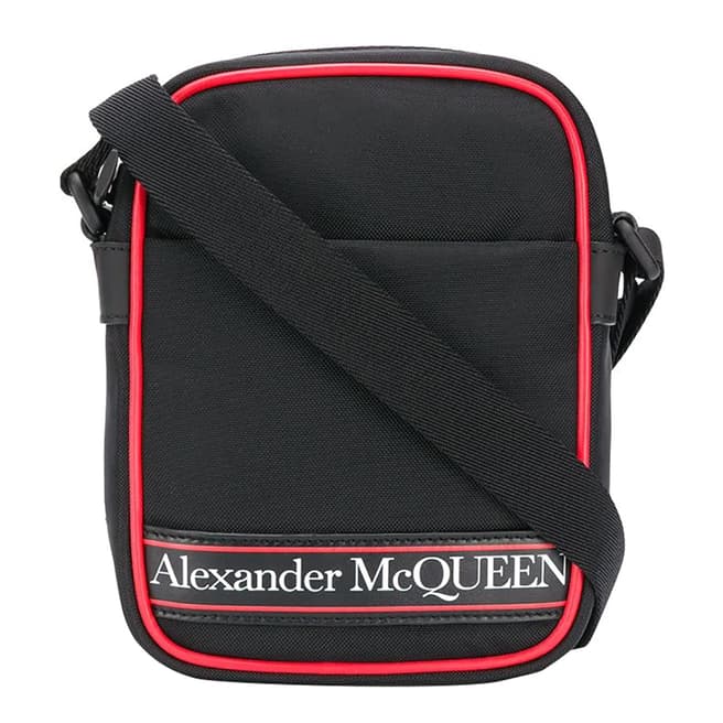 Alexander McQueen Unisex Black/White/Red Crossbody Bag 
