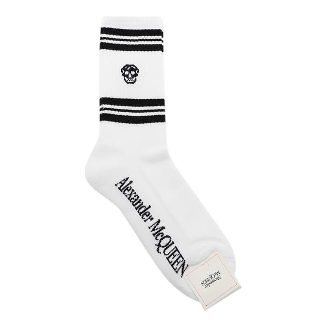 Alexander McQueen Black/White Alexander McQueen Socks Stripe Skull