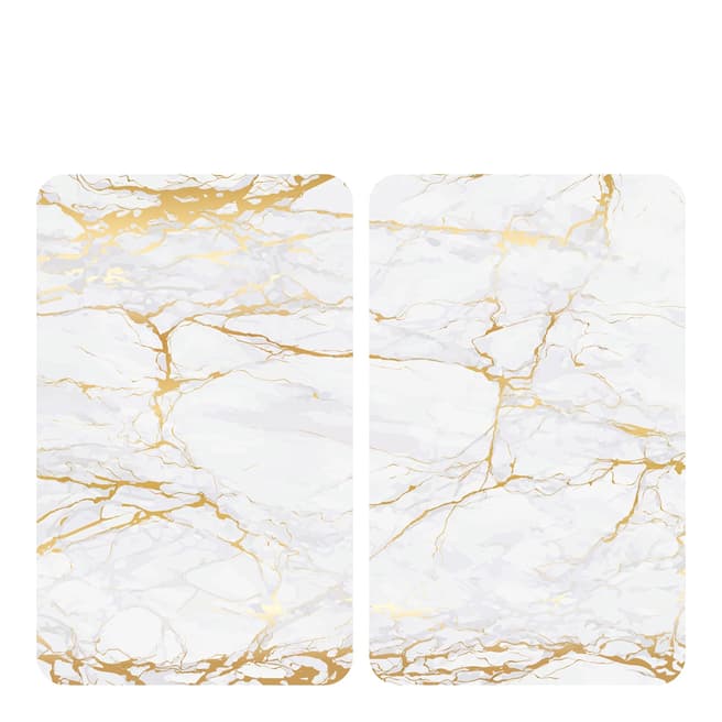 Wenko 2 Piece Marble Gold Universal Glass Covers