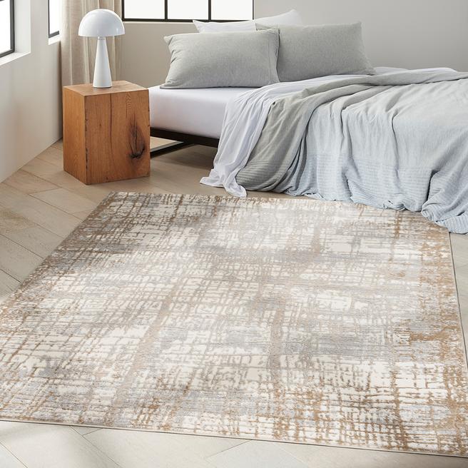 Calvin Klein Rush 221x69cm Rug, Ivory/Taupe