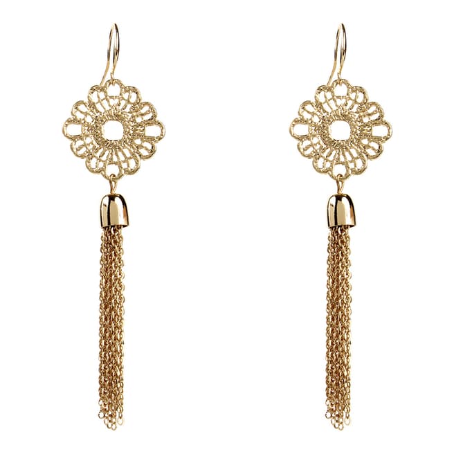 Amrita Singh Gold Chain Drop Tassel Earrings