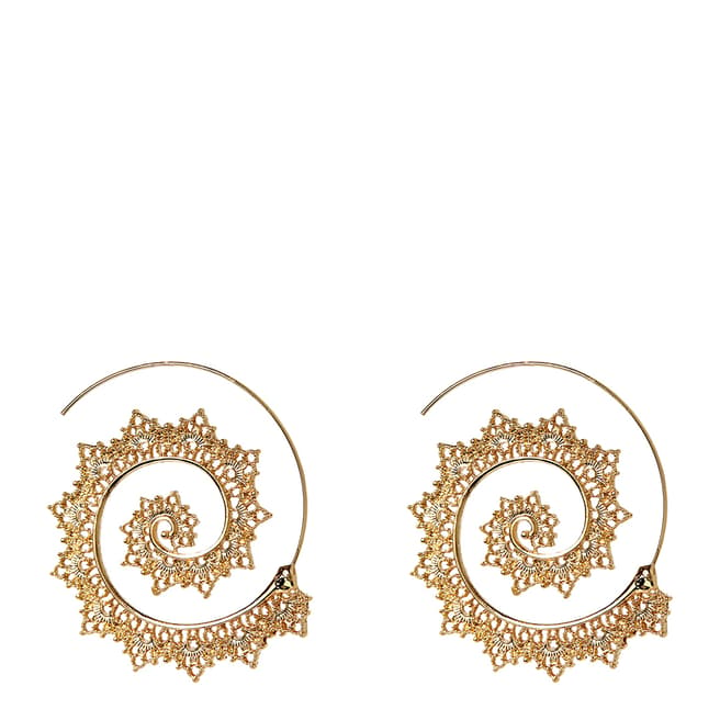 Amrita Singh Gold Filigree Swirl Hoop Earrings