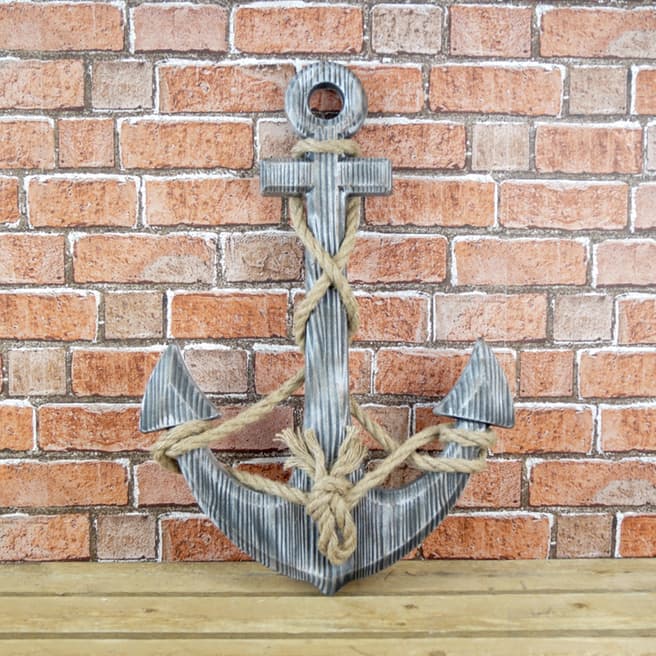 The Satchville Gift Company Grey Washed Wooden Anchor