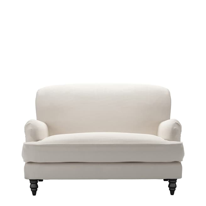 sofa.com Snowdrop Love Seat in Taupe Brushed Linen Cotton