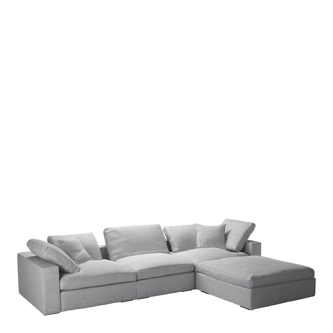 sofa.com Long Island Complete Set with Footstool in White Cliffs Limited Edition Whitstable