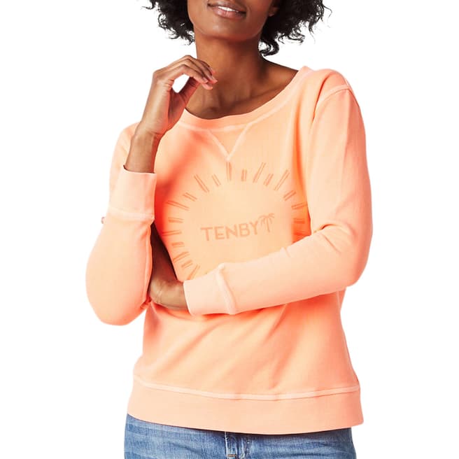 White Stuff Orange Tenby Cotton Sweatshirt