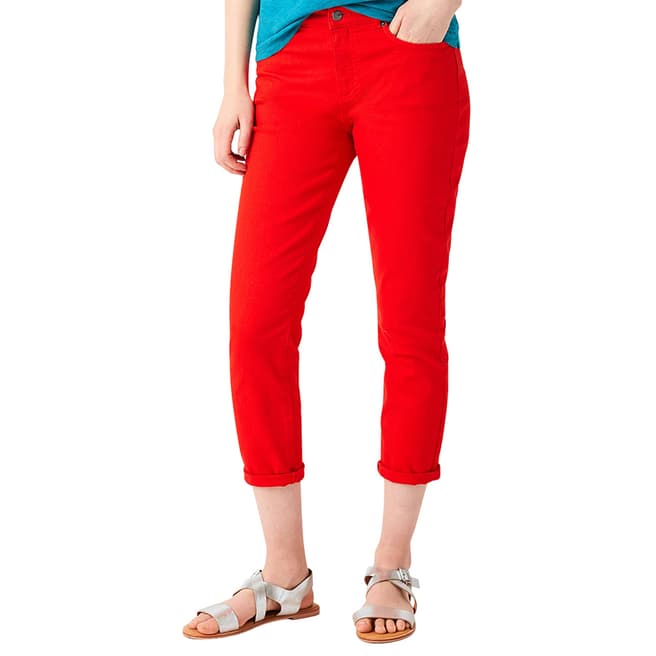 White Stuff Coral Red Southern Seas Crop Trousers