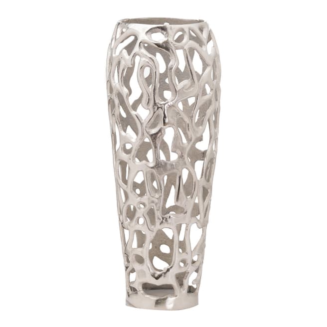 Hill Interiors Ohlson Silver Perforated Coral Inspired Vase