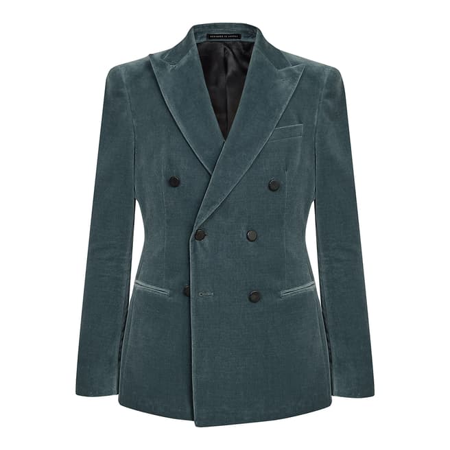 Reiss Teal Studio Double Breasted Blazer